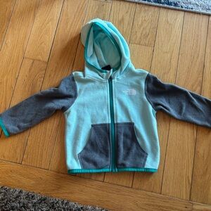 The North Face Kids' Aqua and Charcoal Hoodie